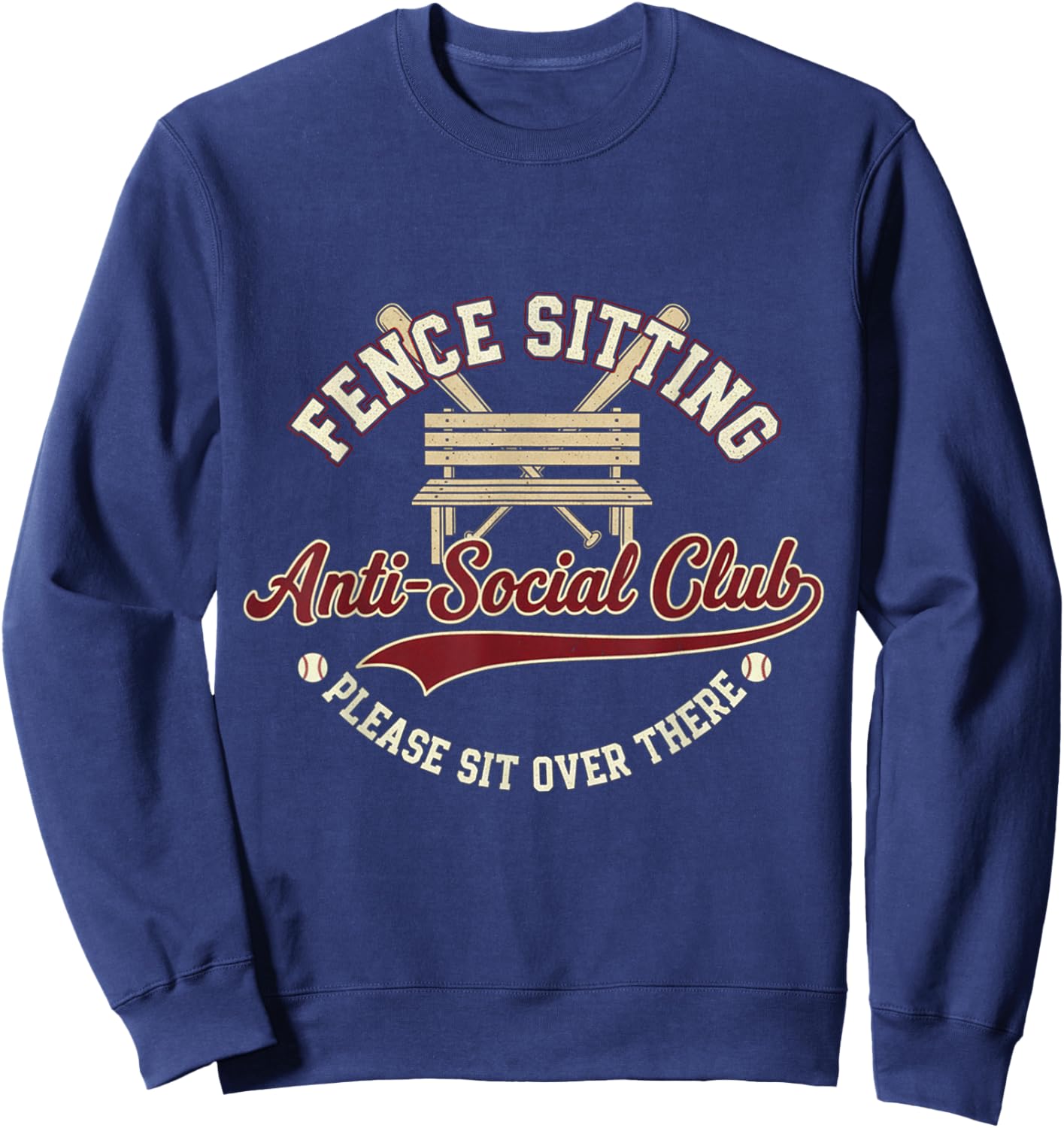 Fence Sitting Anti-Social Club Please Sit Over There Sweatshirt - Sweatshirt | Navy