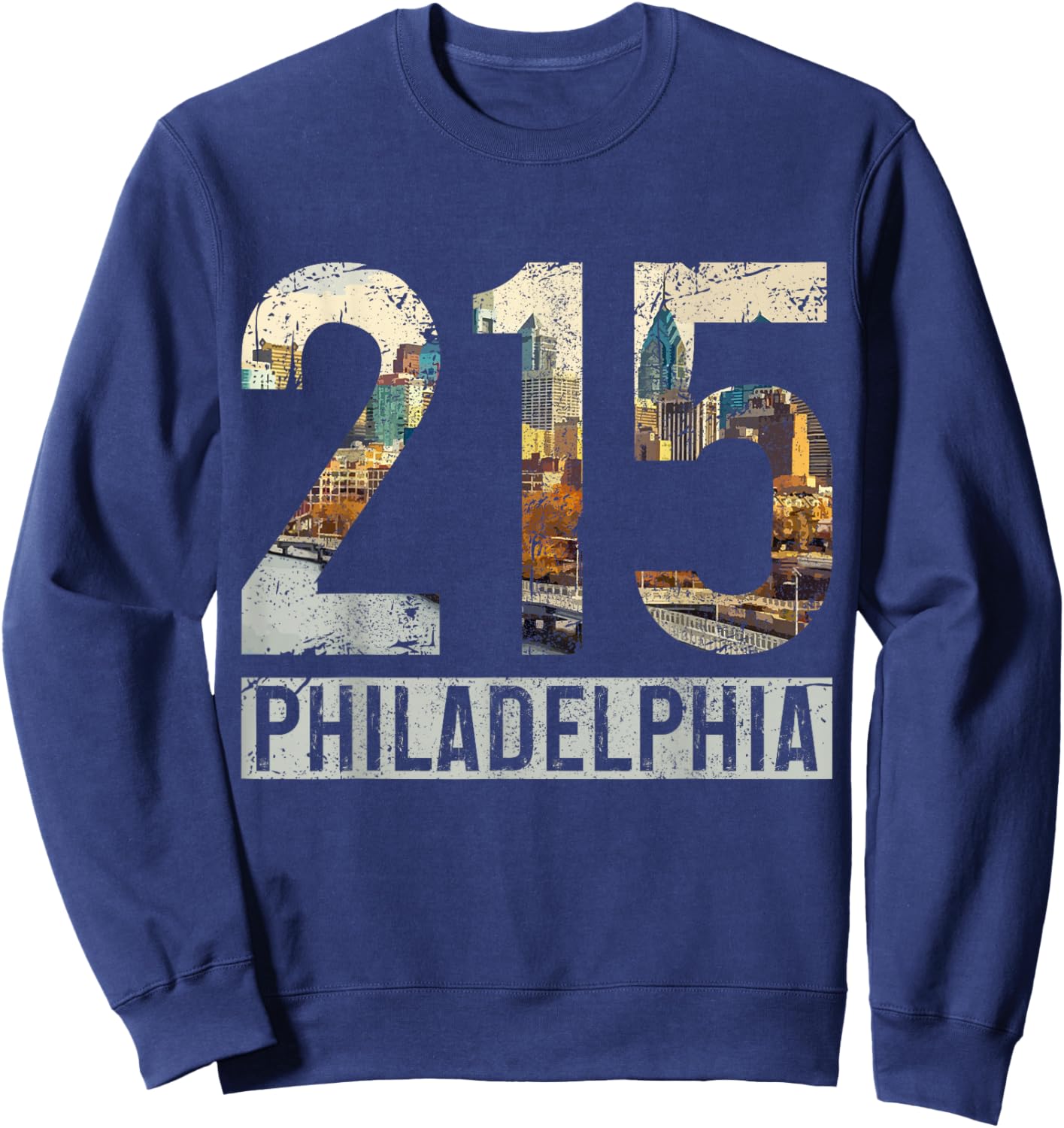 Philadelphia Pennsylvania 215 Area Code Pride Souvenirs Sweatshirt - Sweatshirt | Navy