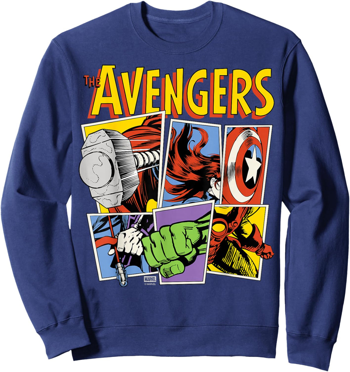 The Avengers - Retro Grid Sweatshirt - Sweatshirt | Navy