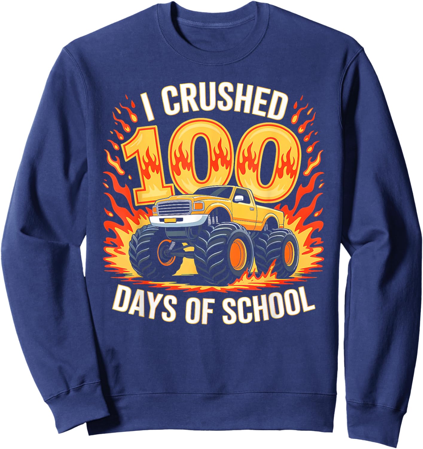 100 Days of School Boys Kids 100 Days Smarter 100th Day Sweatshirt - Sweatshirt | Navy