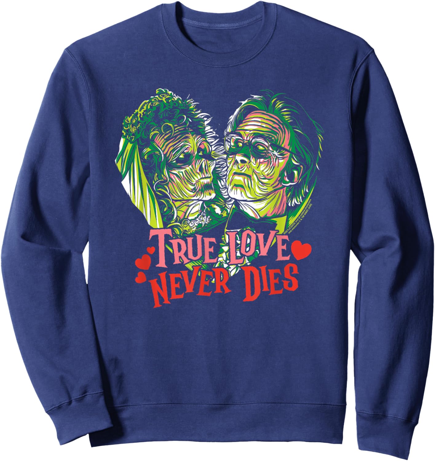 Beetlejuice True Love Never Dies Heart Movie Valentine's Day Sweatshirt - Sweatshirt | Navy