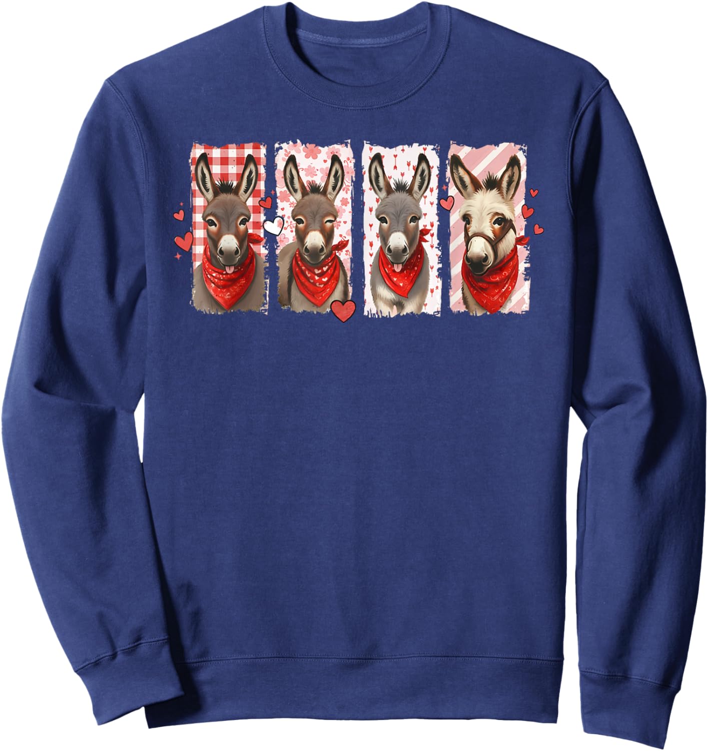 Valentine Colorful Costume Farmer Donkey Lovers Sweatshirt - Sweatshirt | Navy