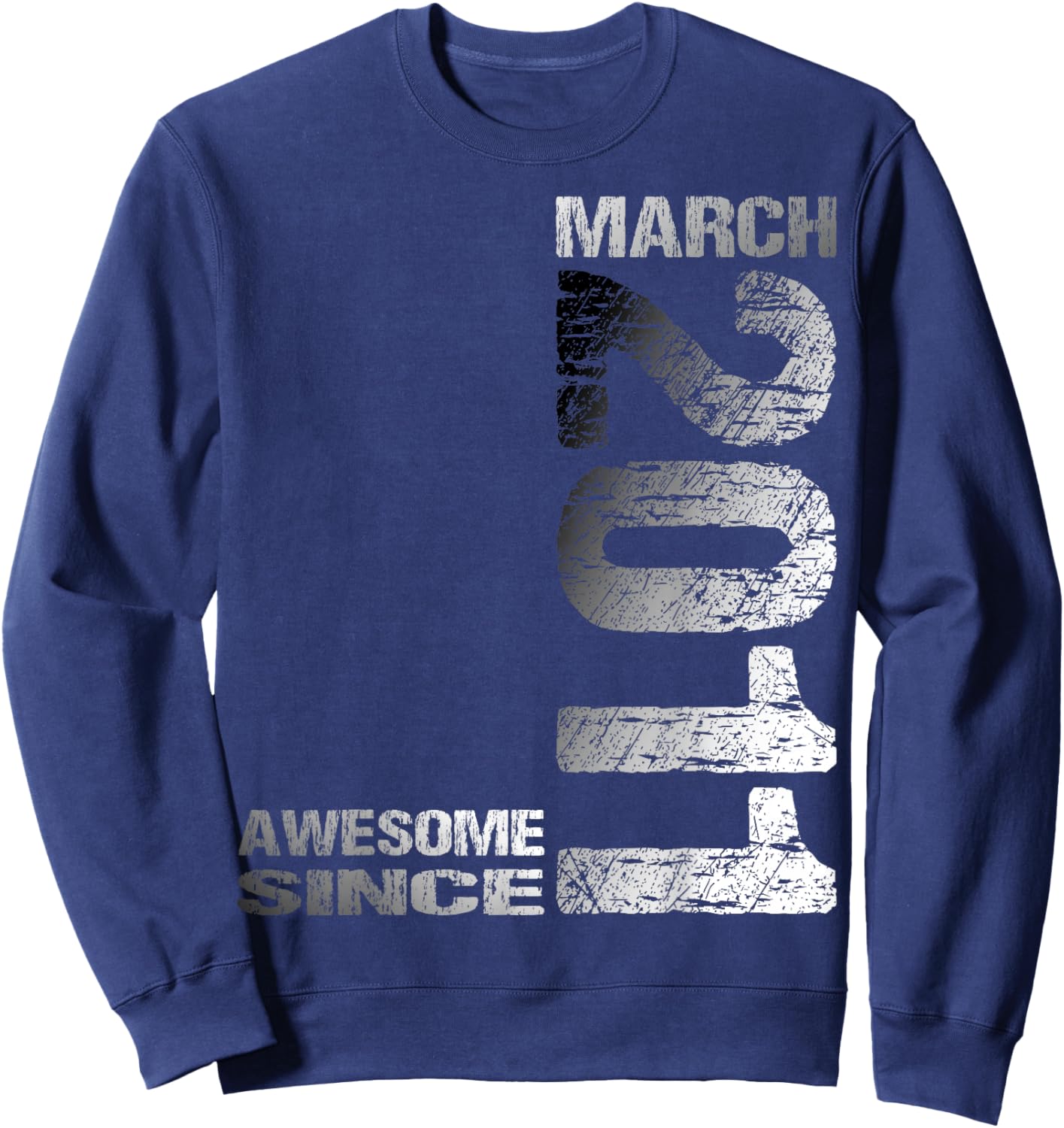 Awesome Since March 2011 Vintage 15. Birthday Sweatshirt - Sweatshirt | Navy
