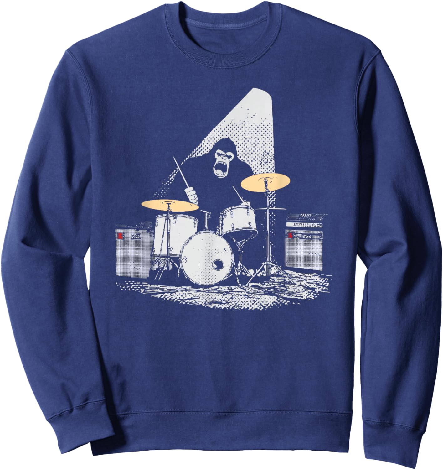 Bigfoot Drummer Retro Drums Sweatshirt - Sweatshirt | Navy
