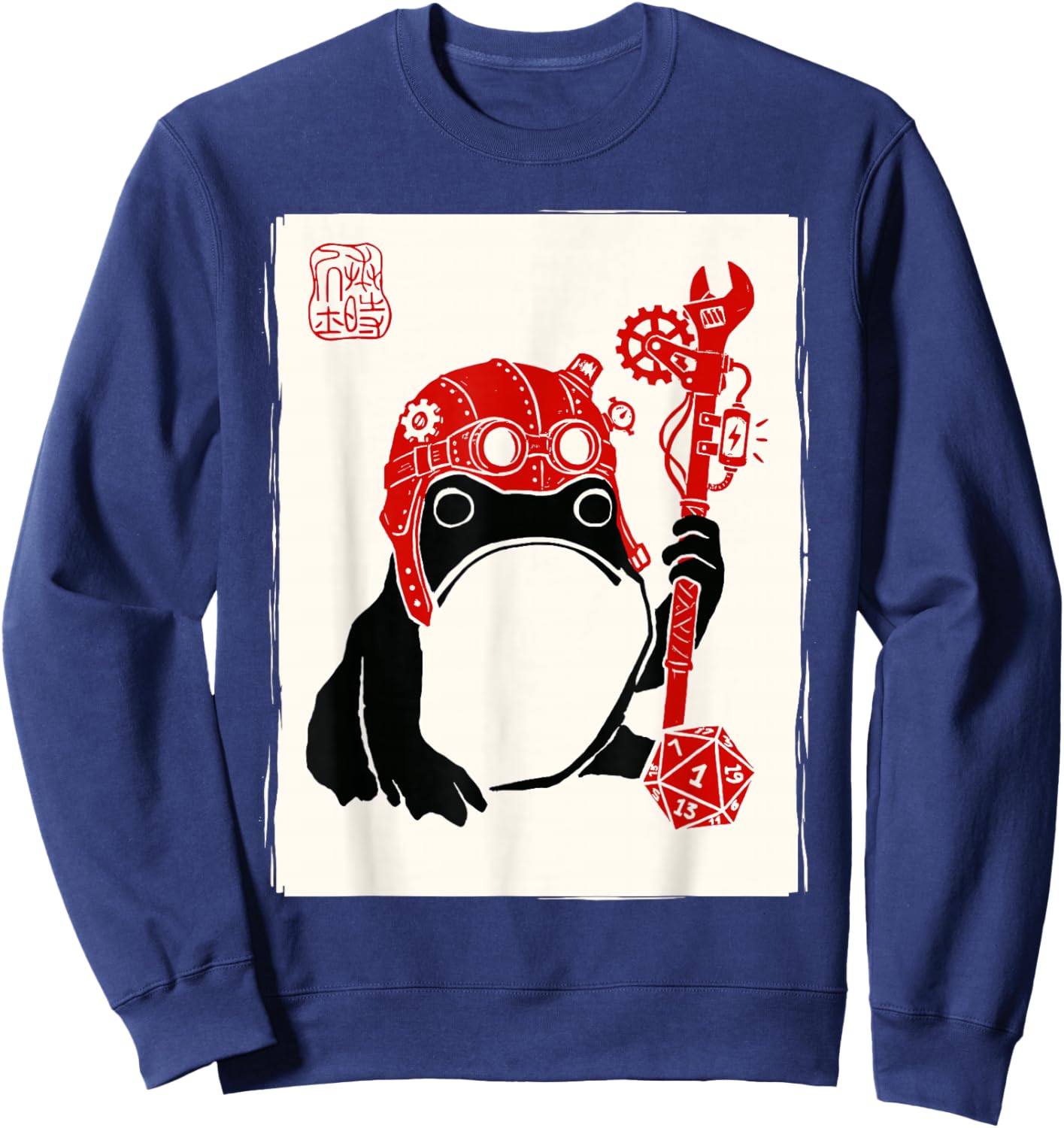 Grumpy Japanese Frog Artificer Funny Board Games Sweatshirt - Sweatshirt | Navy