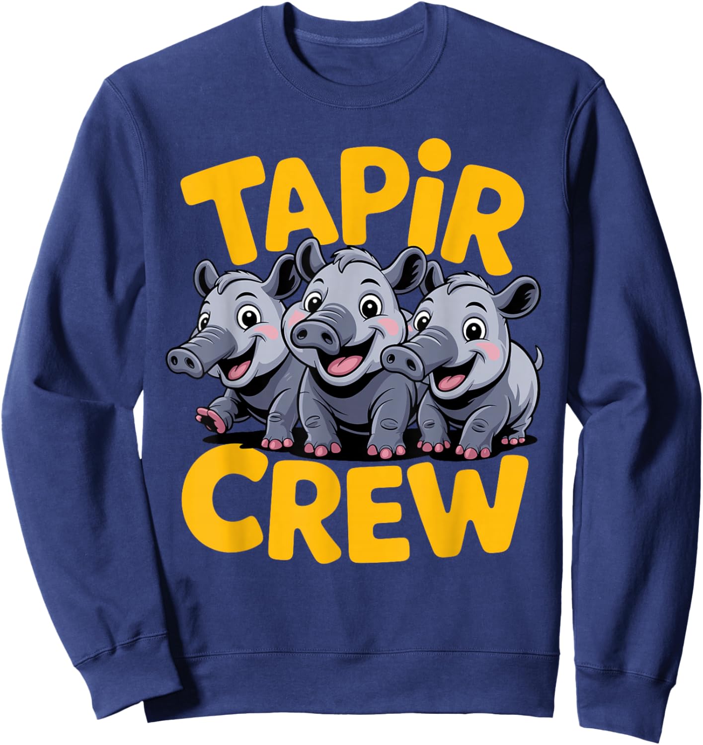 Nature Vivid Bold Exotic Awesome Unique Forest Vibrant Tapir Sweatshirt - Sweatshirt | Navy