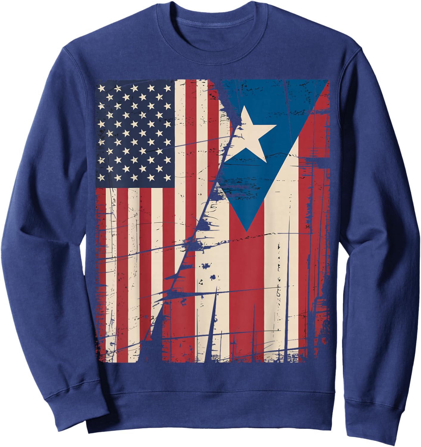 Puerto Rico USA Flag Puerto Rican American Design Sweatshirt - Sweatshirt | Navy