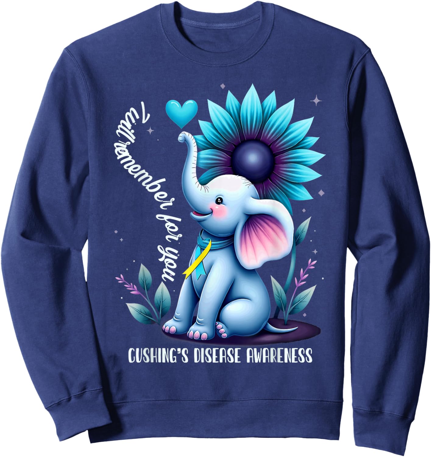 Elephant Cushing's Disease Awareness Sweatshirt - Sweatshirt | Navy