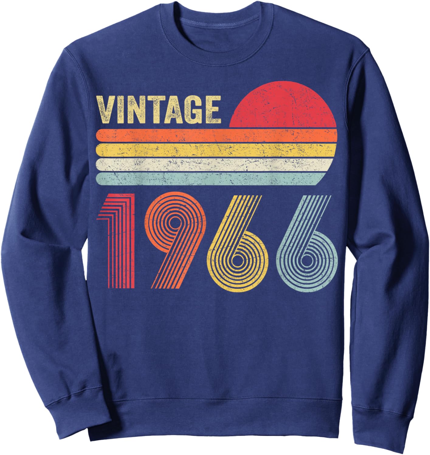 Vintage 1966 60th Birthday Gift Men Women 60 Years Old Sweatshirt - Sweatshirt | Navy