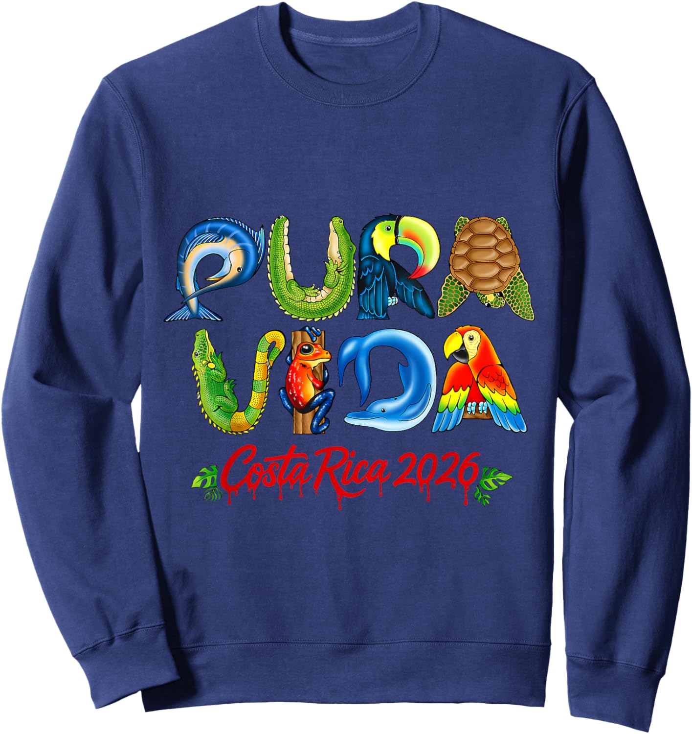 Pura Vida Costa Rica Central America Travel Souvenir 2026 Sweatshirt - Sweatshirt | Navy