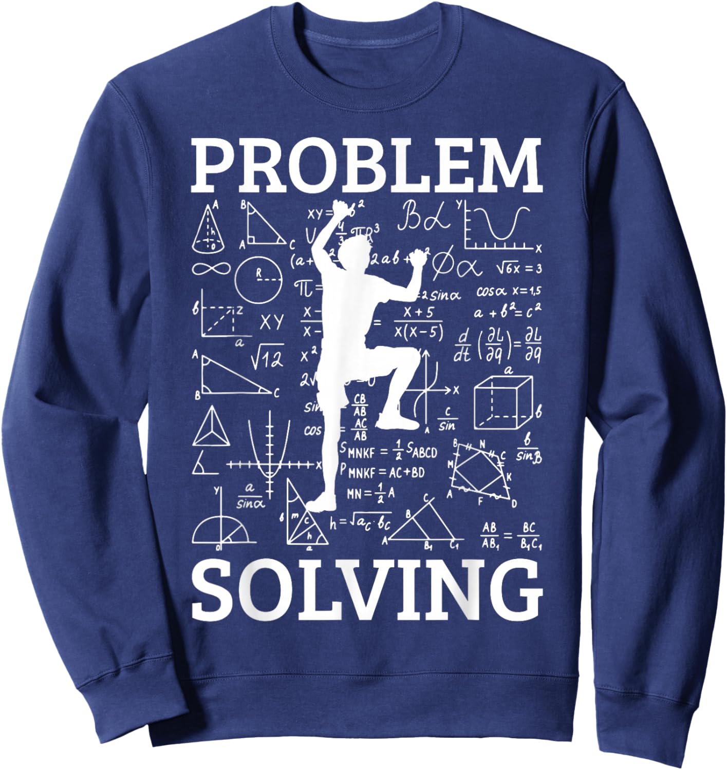 Climbing Problem Solving Rock Climber Bouldering Climb Wall Sweatshirt - Sweatshirt | Navy
