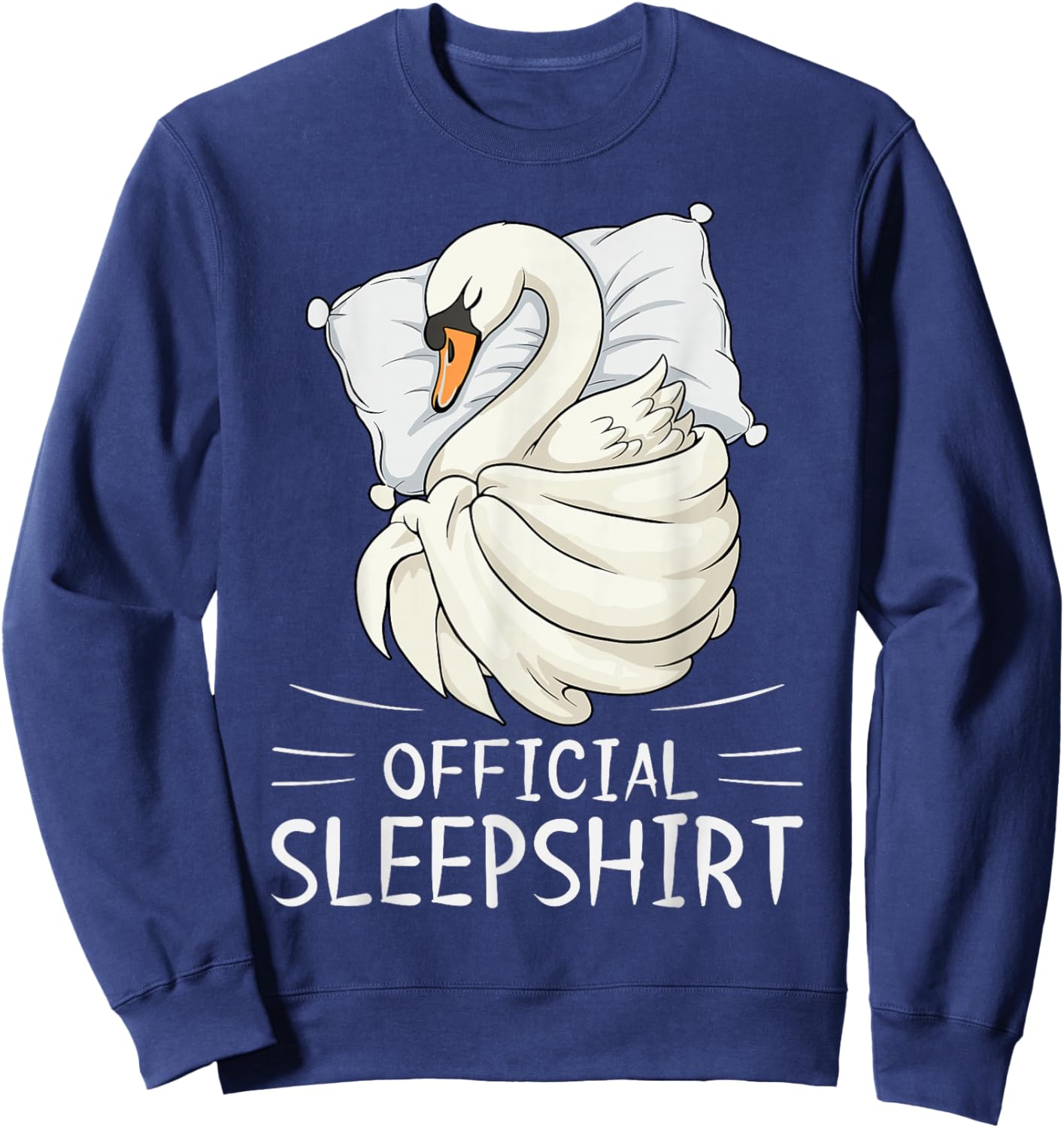 Swan Animal Official Sleepshirt Pajamas Nightgown Sweatshirt - Sweatshirt | Navy