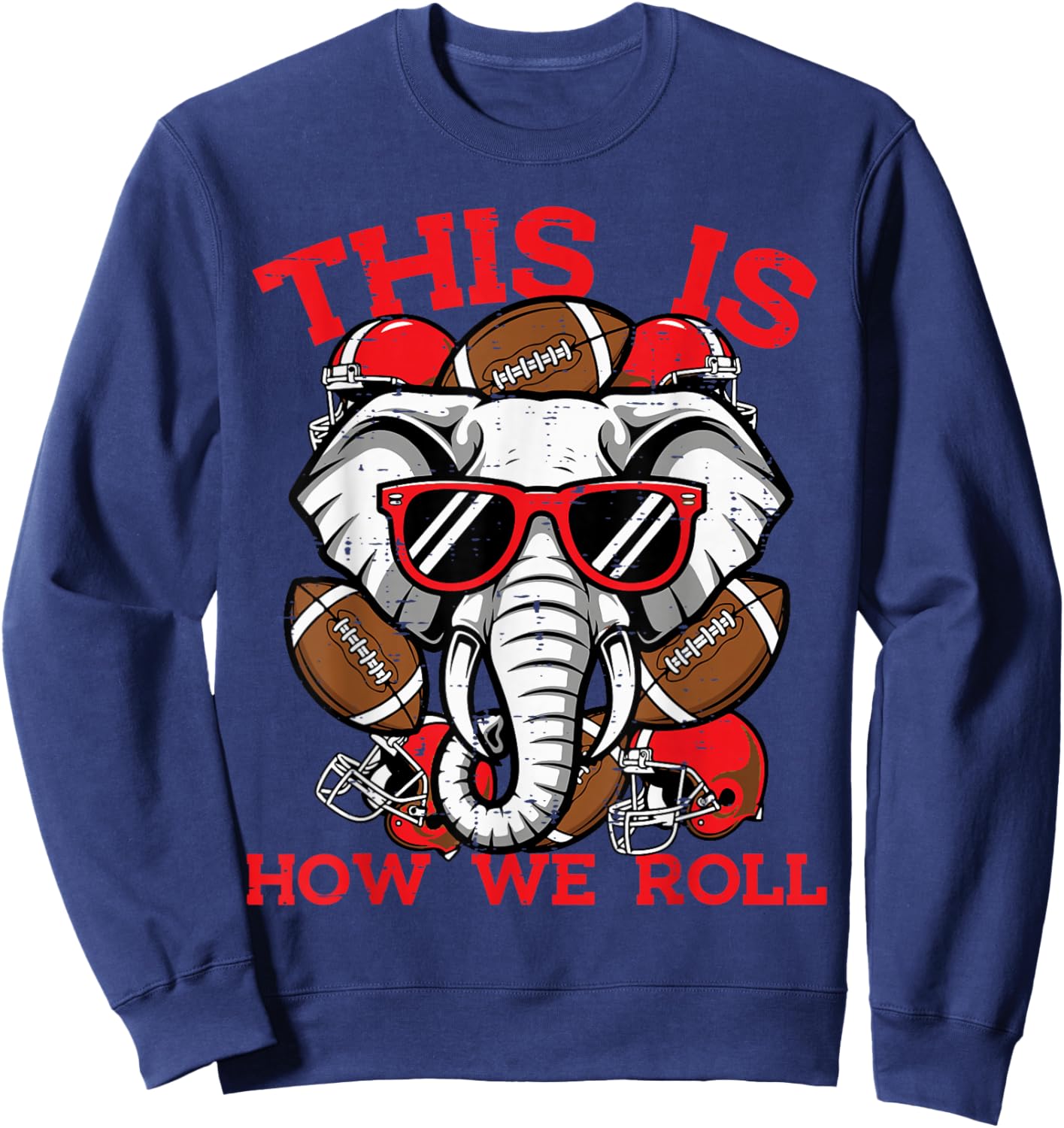 Elephant Roll Women Kids Men Boys Girls Youth Teen Sweatshirt - Sweatshirt | Navy