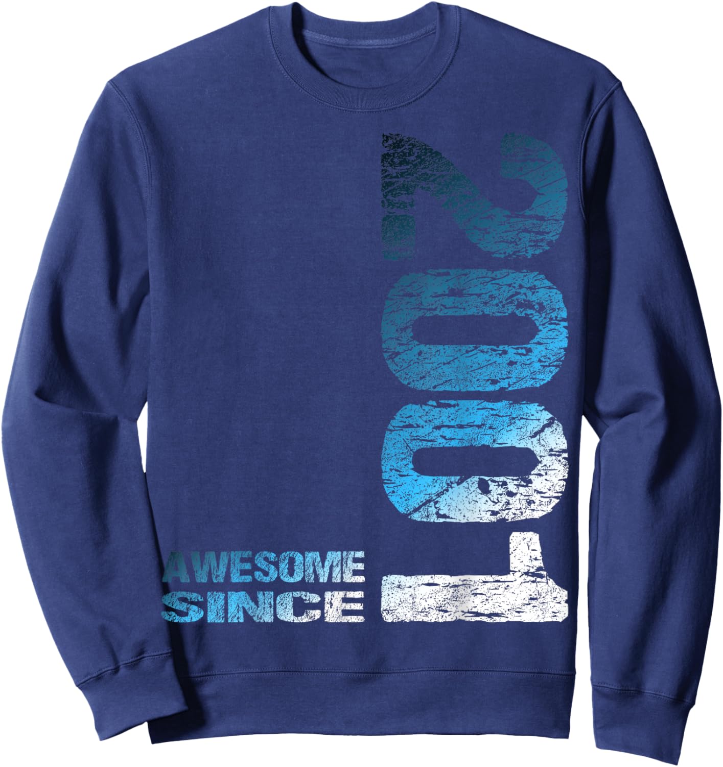 Awesome Since 2001 25th Birthday Sweatshirt - Sweatshirt | Navy