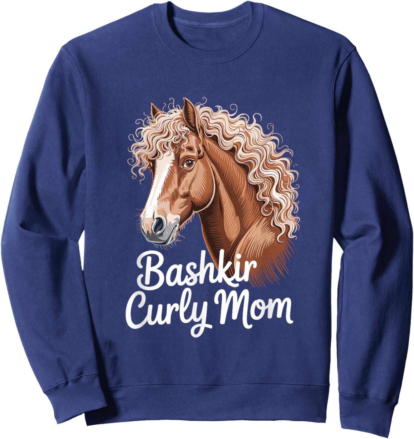Bashkir Curly Mom Horse Mom Equestrian Sweatshirt - Sweatshirt | Navy