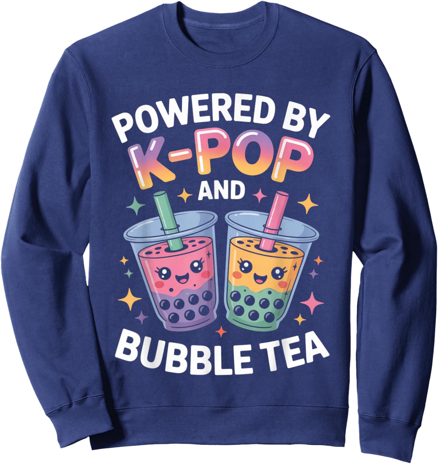 Bubble Tea Boba K-POP Music Lover Korean Milk K-Pop Fashion Sweatshirt - Sweatshirt | Navy