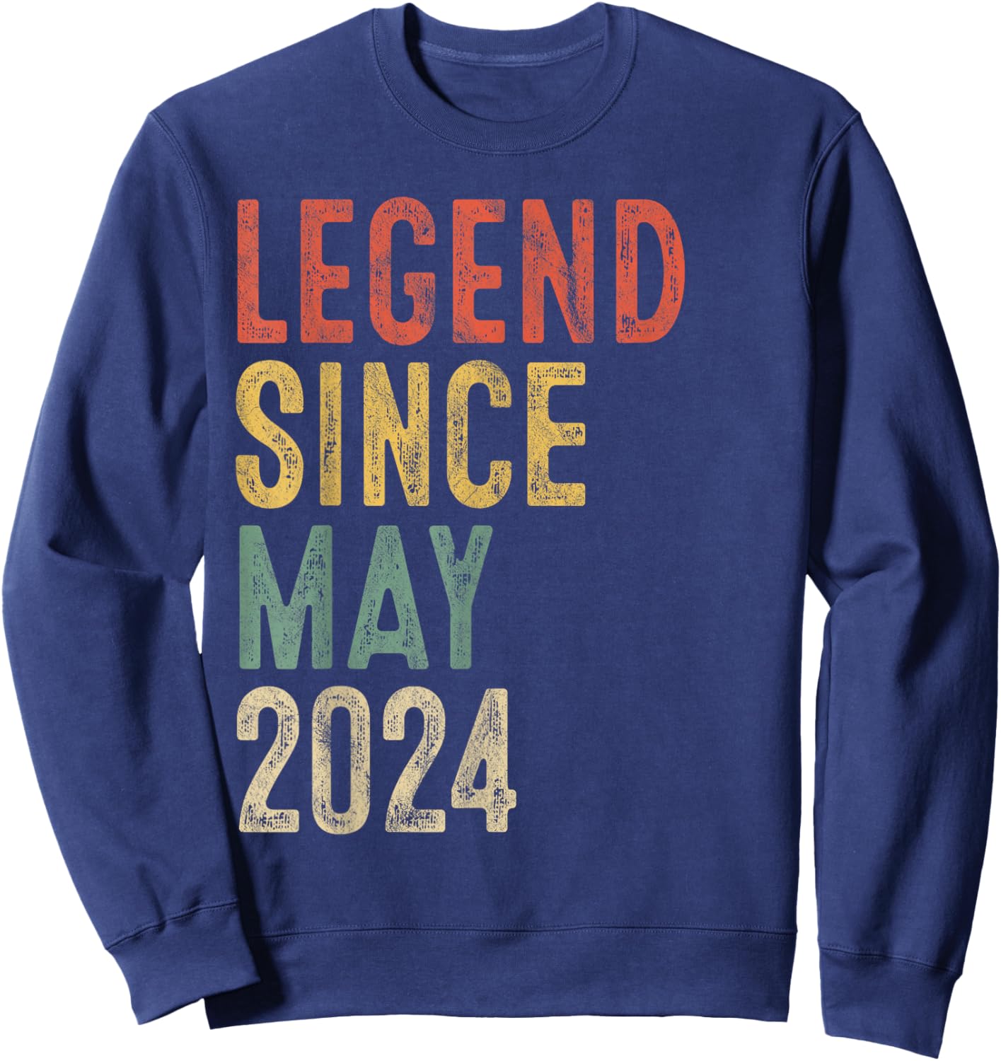 Legend May 2024 2nd Birthday Boy Girl 2 Year Old Sweatshirt - Sweatshirt | Navy