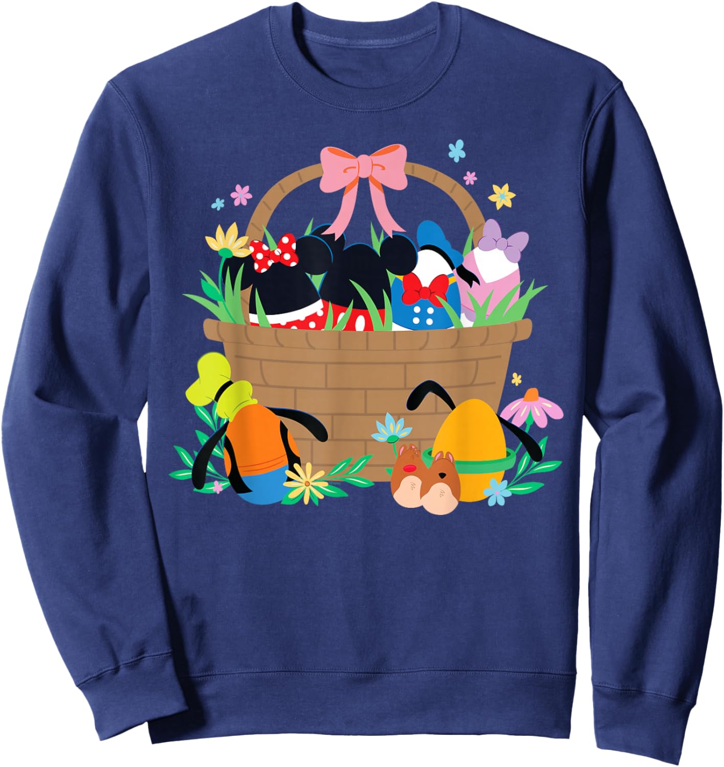 Disney Mickey Mouse & Friends Spring Easter Eggs Basket Sweatshirt - Sweatshirt | Navy