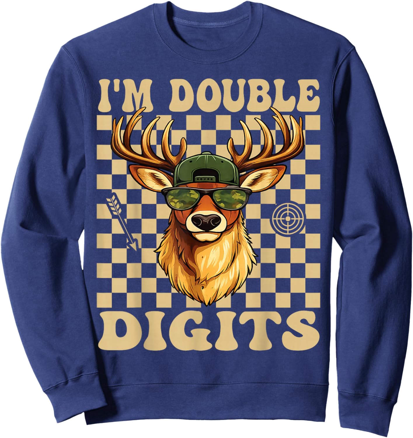 Bruh I'm Double Digits 10th Birthday Deer 10 Year Old Boys Sweatshirt - Sweatshirt | Navy