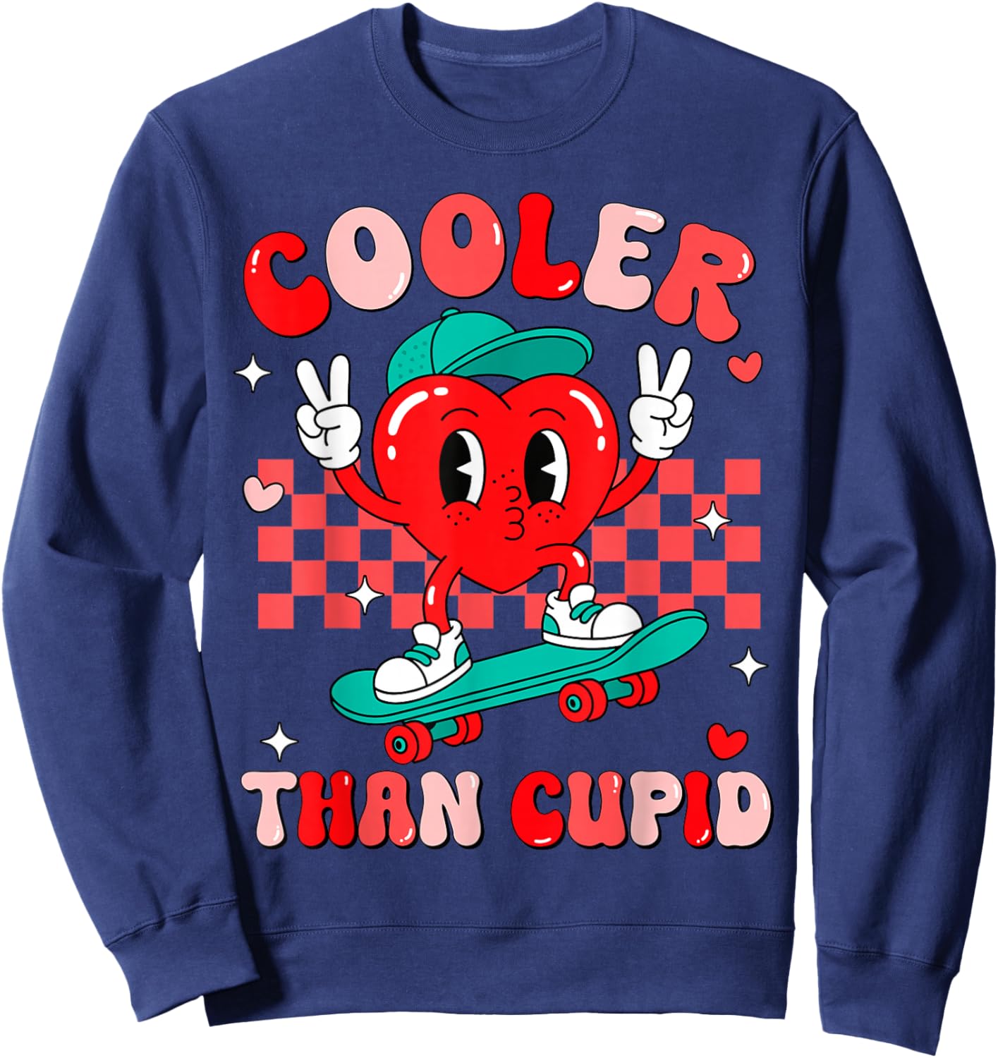 Cooler Than Cupid Valentines Day for Teens Kids Boys Girls Sweatshirt - Sweatshirt | Navy