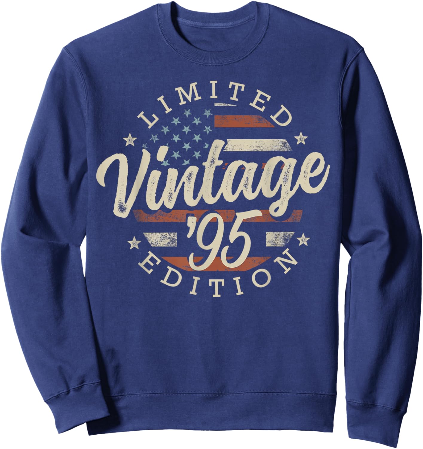 Vintage 1995 Limited Edition USA Flag 30th Birthday Sweatshirt - Sweatshirt | Navy