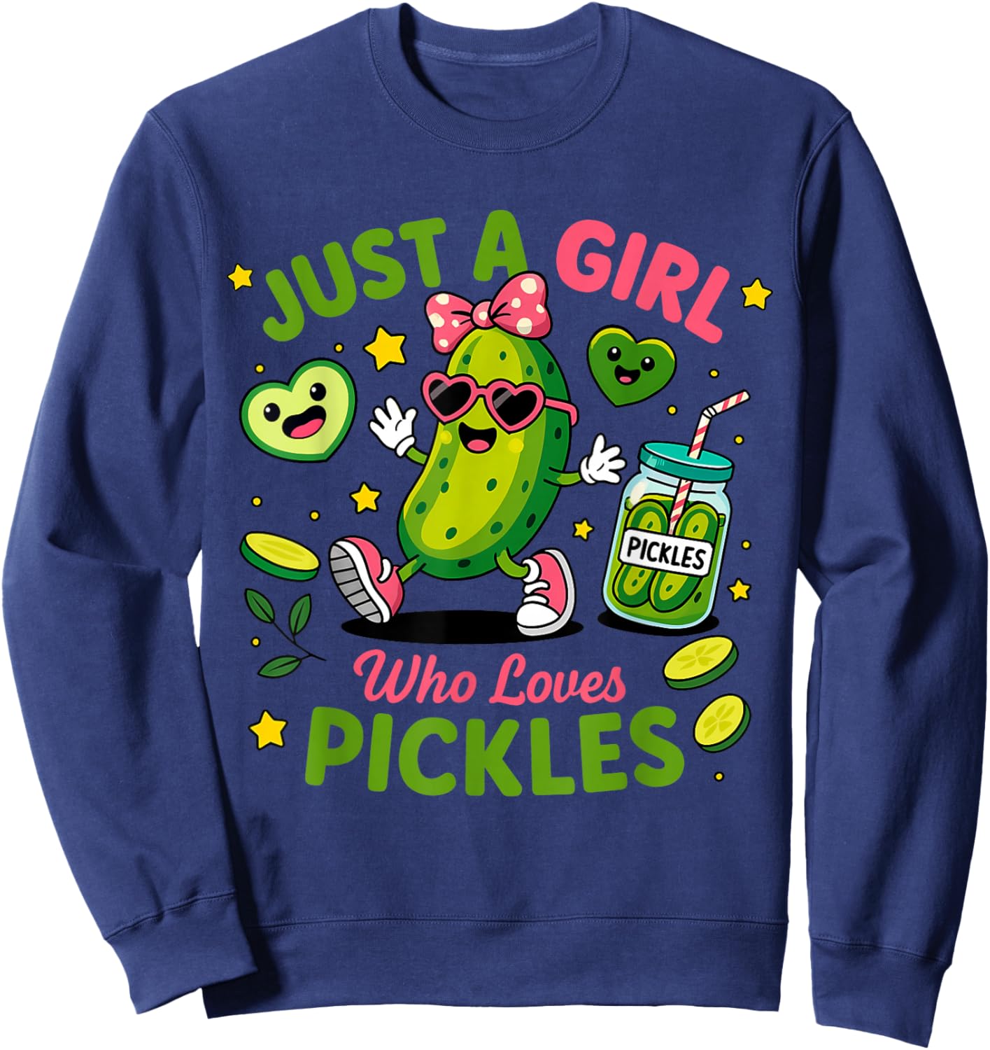 Just A Girl Who Loves Pickles Funny Toddler Pickle Costume Sweatshirt - Sweatshirt | Navy