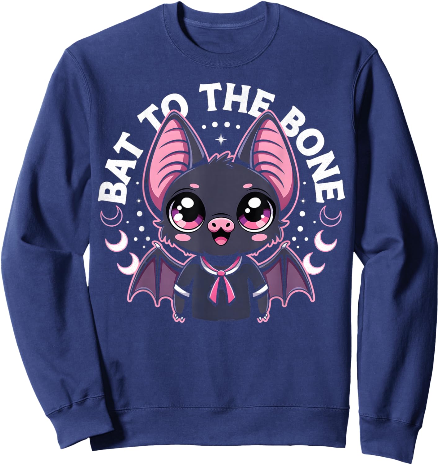 Bat to The Bone Cute Kawaii Bat Sweatshirt - Sweatshirt | Navy