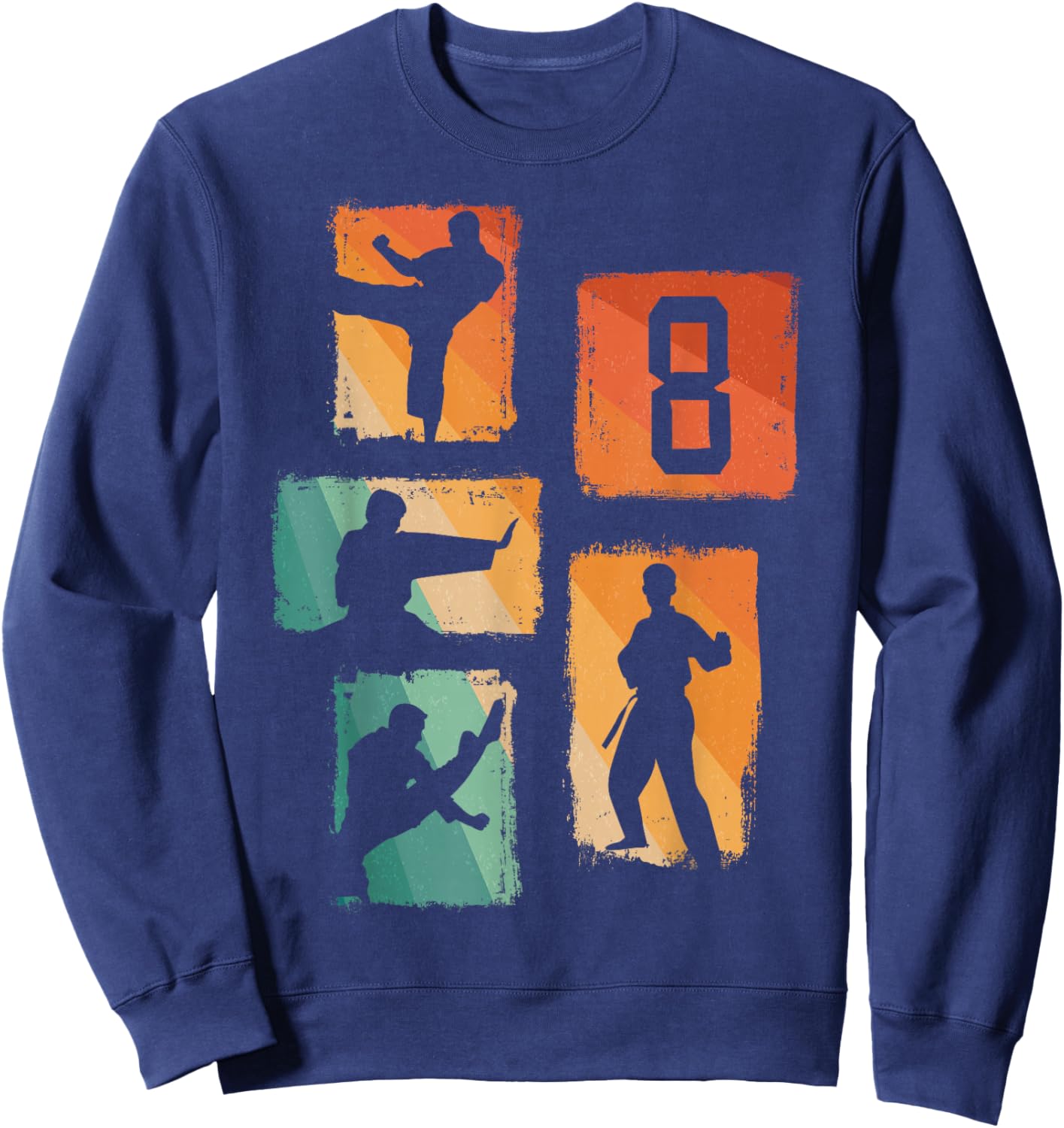 8th Birthday Karate Taekwondo 8 Years Old Boy Martial Arts Sweatshirt - Sweatshirt | Navy