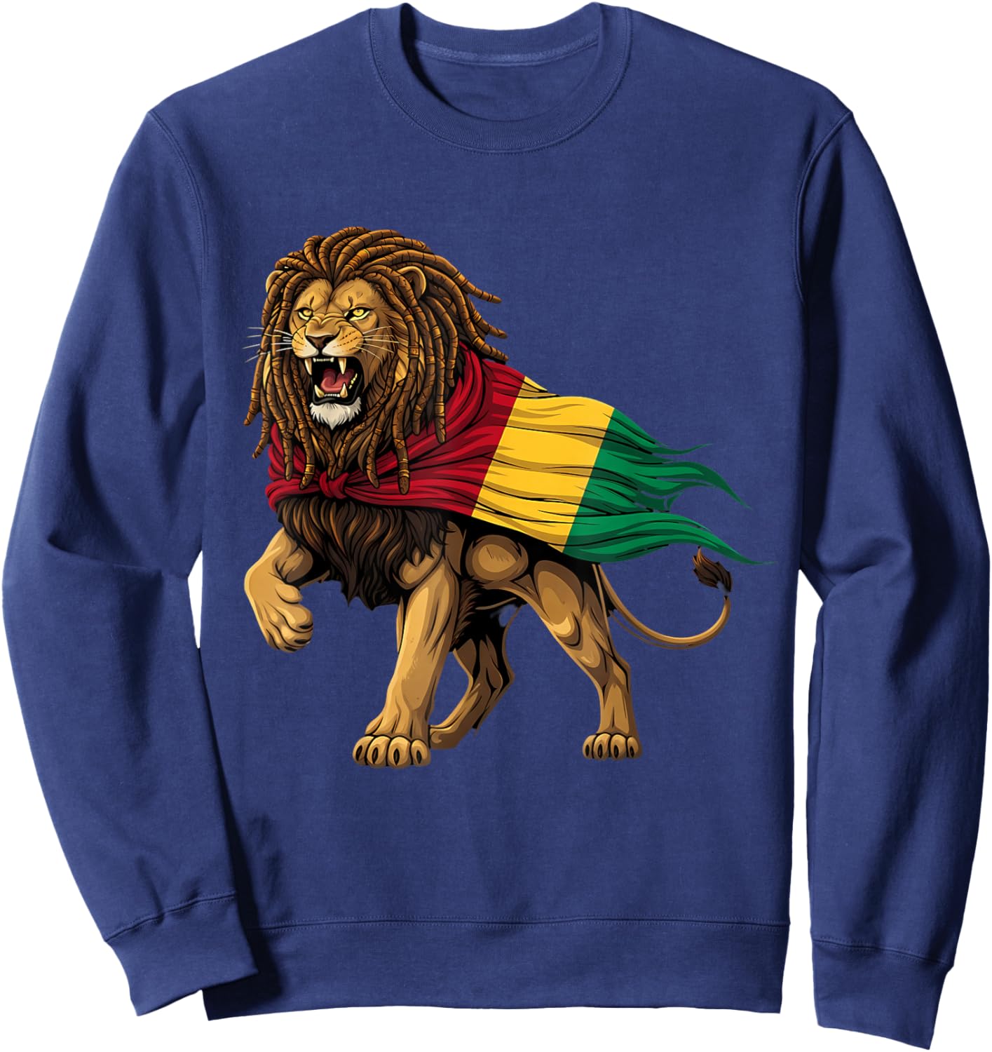 Jamaican Lion of Judah Rastafari Roots Rasta Reggae Music Sweatshirt - Sweatshirt | Navy