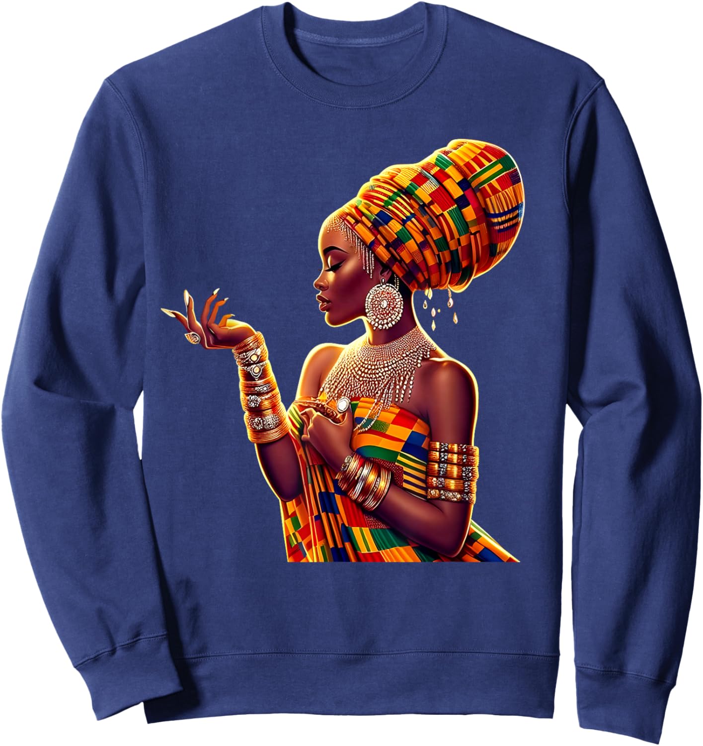 I Am Black History Black Woman African Roots Melanin Queen Sweatshirt - Sweatshirt | Navy