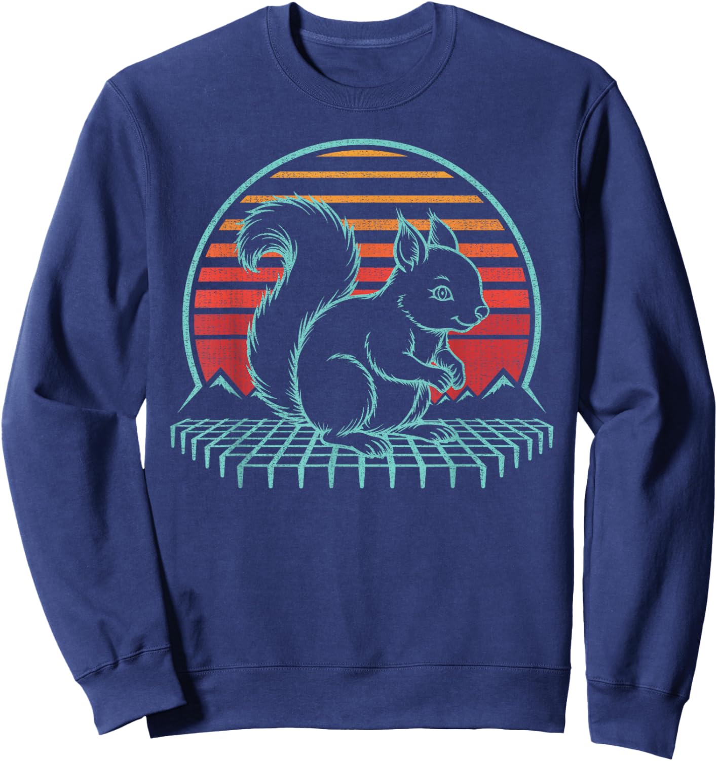 Squirrel Lover Animal Retro Vintage 80s Sweatshirt - Sweatshirt | Navy