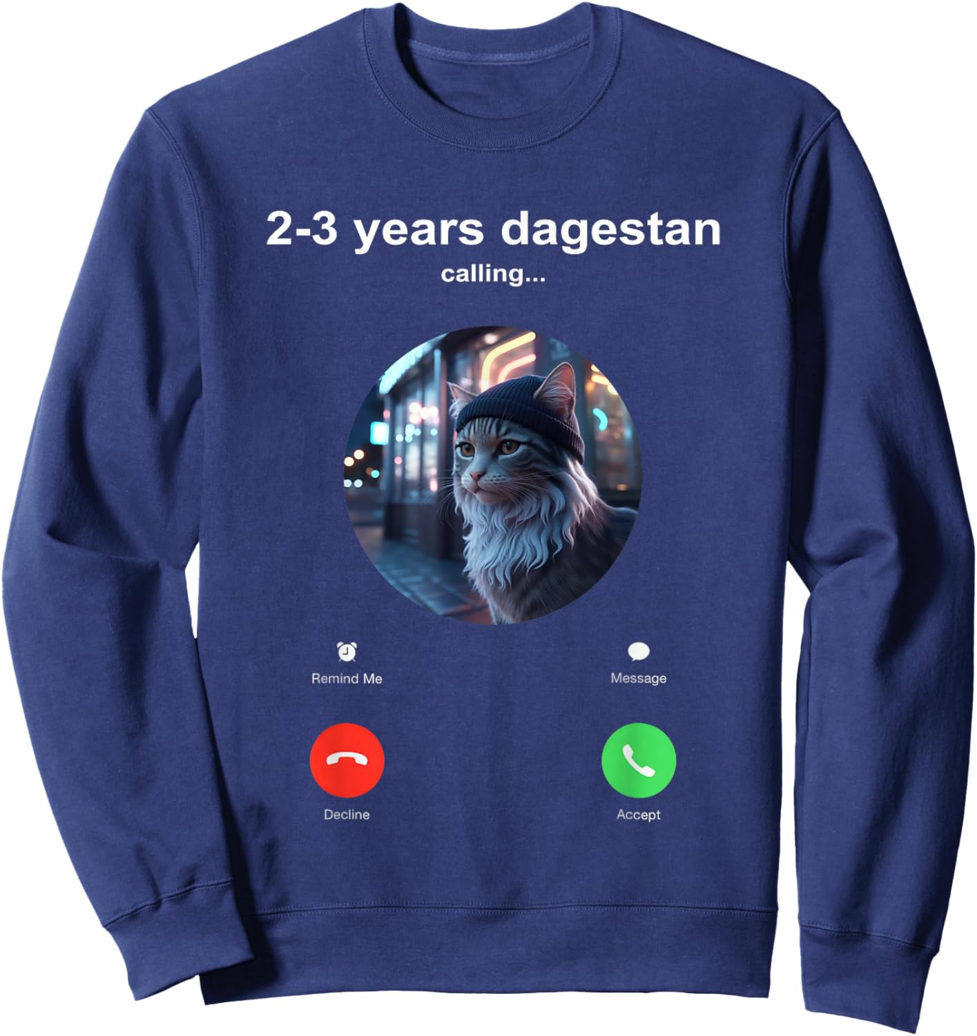 Send Him 2-3 Years Dagestan Funny MMA Wrestling Cat Sweatshirt - Sweatshirt | Navy