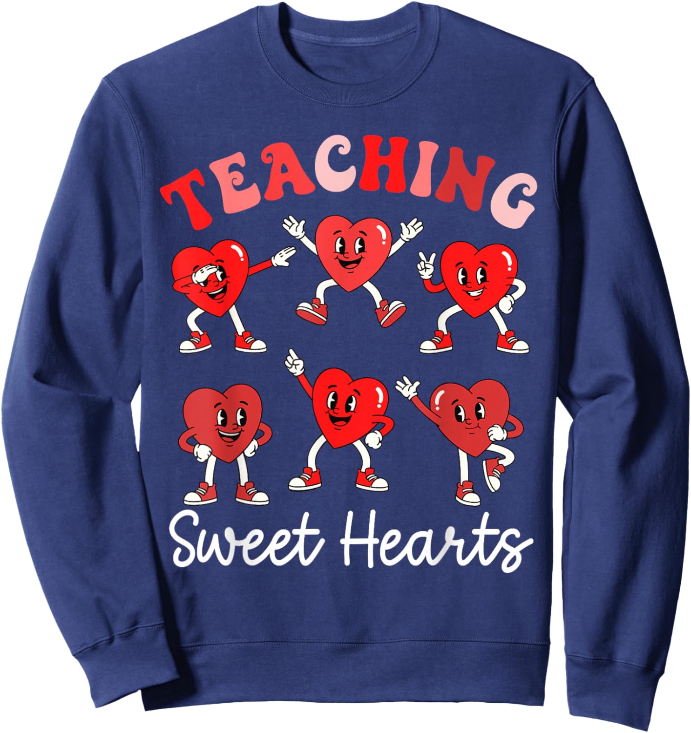 Funny Sweet Hearts Valentines Day for Teacher Kid Boys Girls Sweatshirt - Sweatshirt | Navy