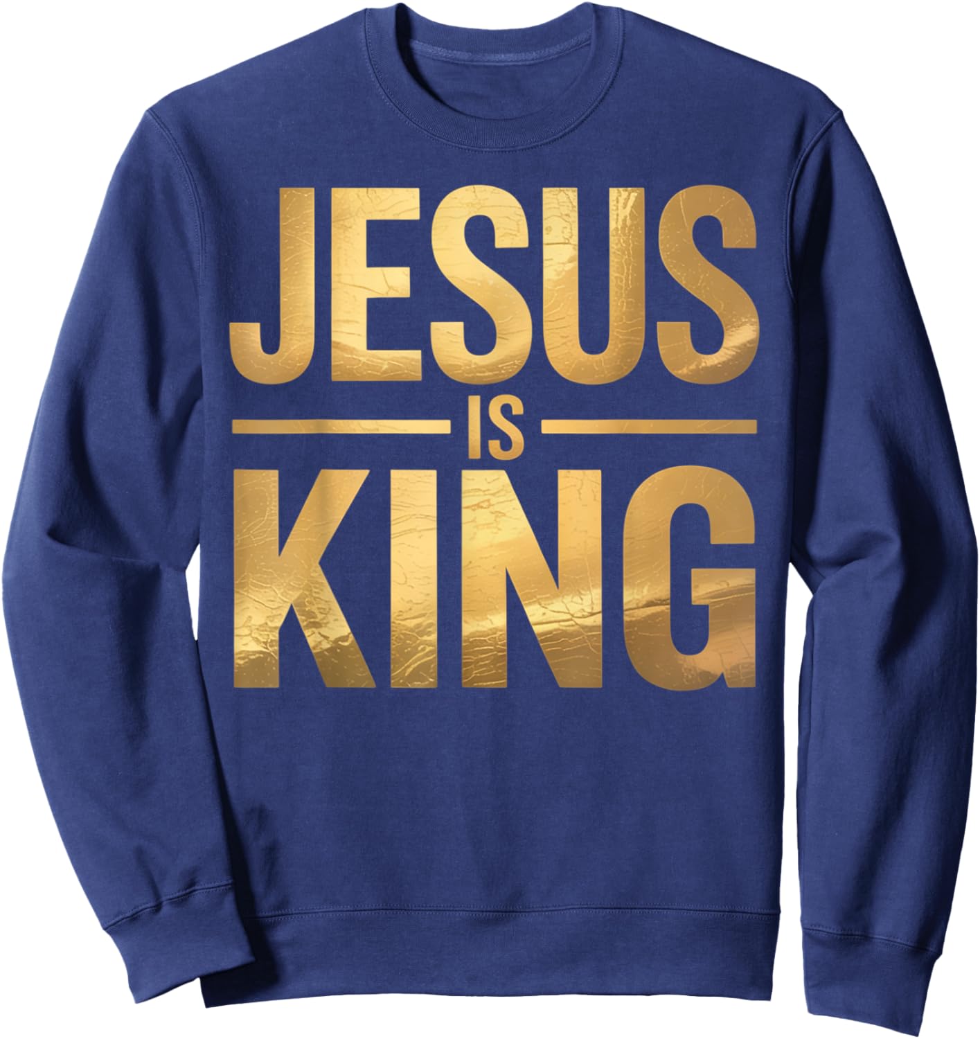Jesus is King Christian Men Sweatshirt - Sweatshirt | Navy