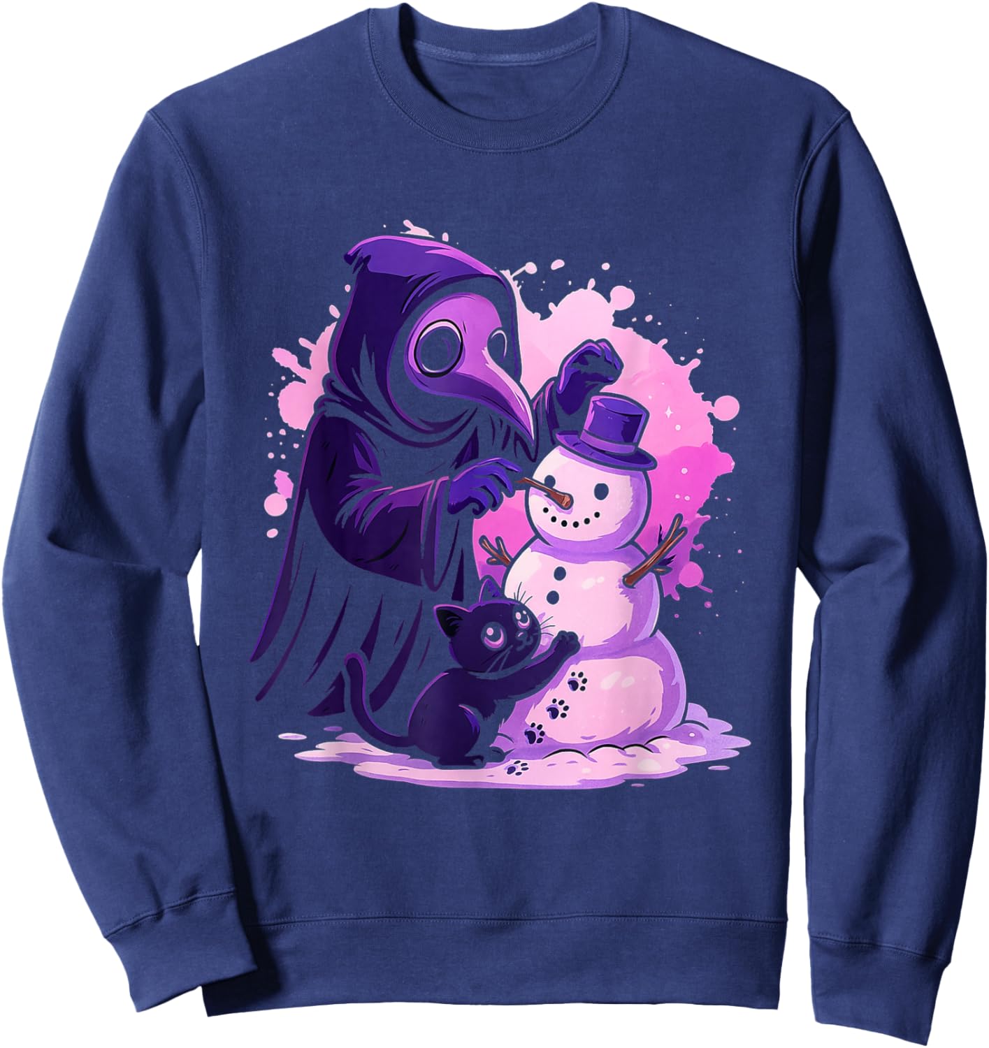 Pastel Goth Plague Doctor Snowman Women Girls Men Sweatshirt - Sweatshirt | Navy