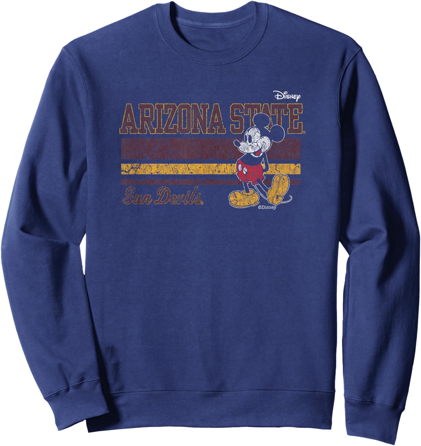 Arizona State Sun Devils Mickey Mouse Vintage Black Sweatshirt - Sweatshirt | Navy
