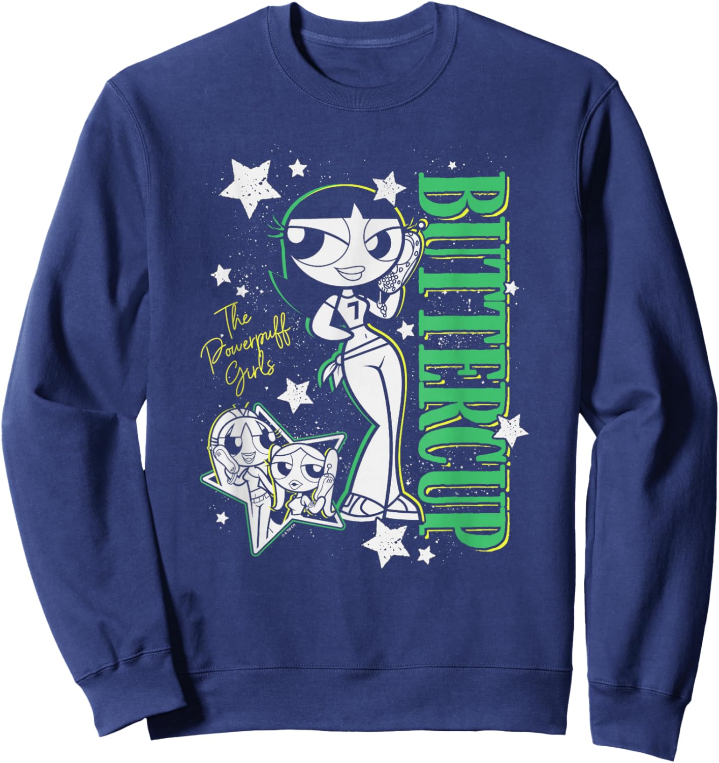 The Powerpuff Girls Teenager Buttercup Y2K Style Poster Sweatshirt - Sweatshirt | Navy