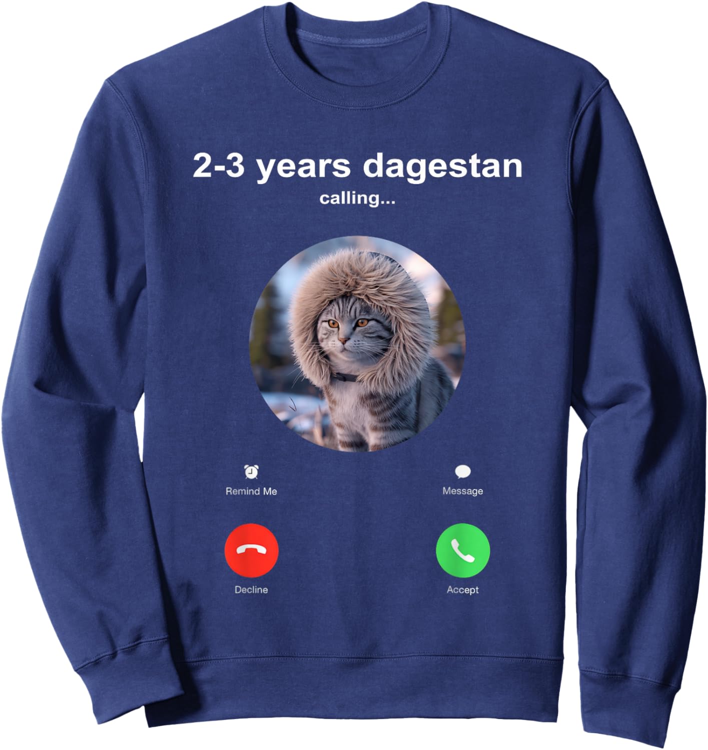 Send Him 2-3 Years Dagestan Funny MMA Wrestling Cat Sweatshirt - Sweatshirt | Navy