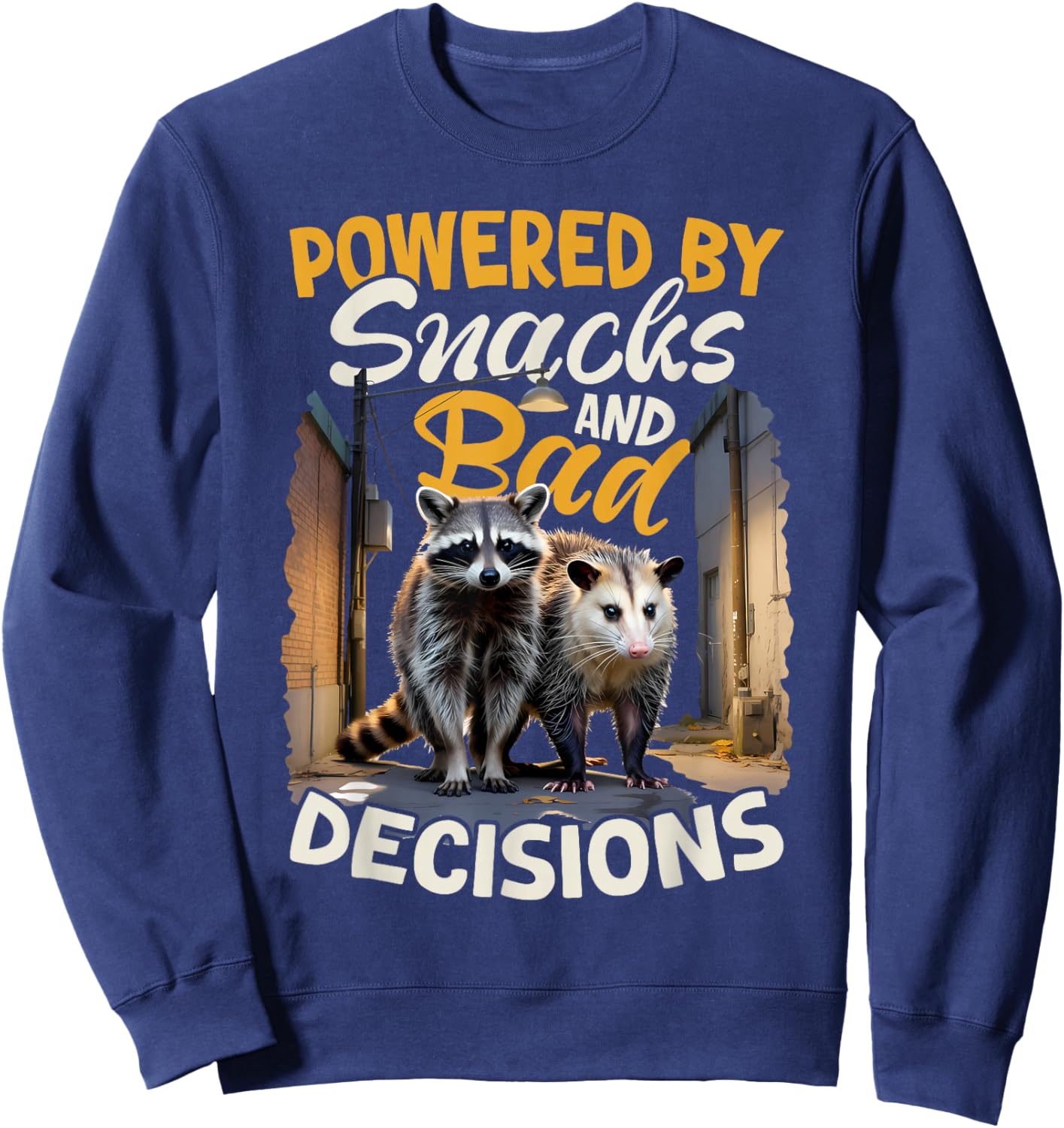Funny Opossum and Raccoon Sweatshirt - Sweatshirt | Navy