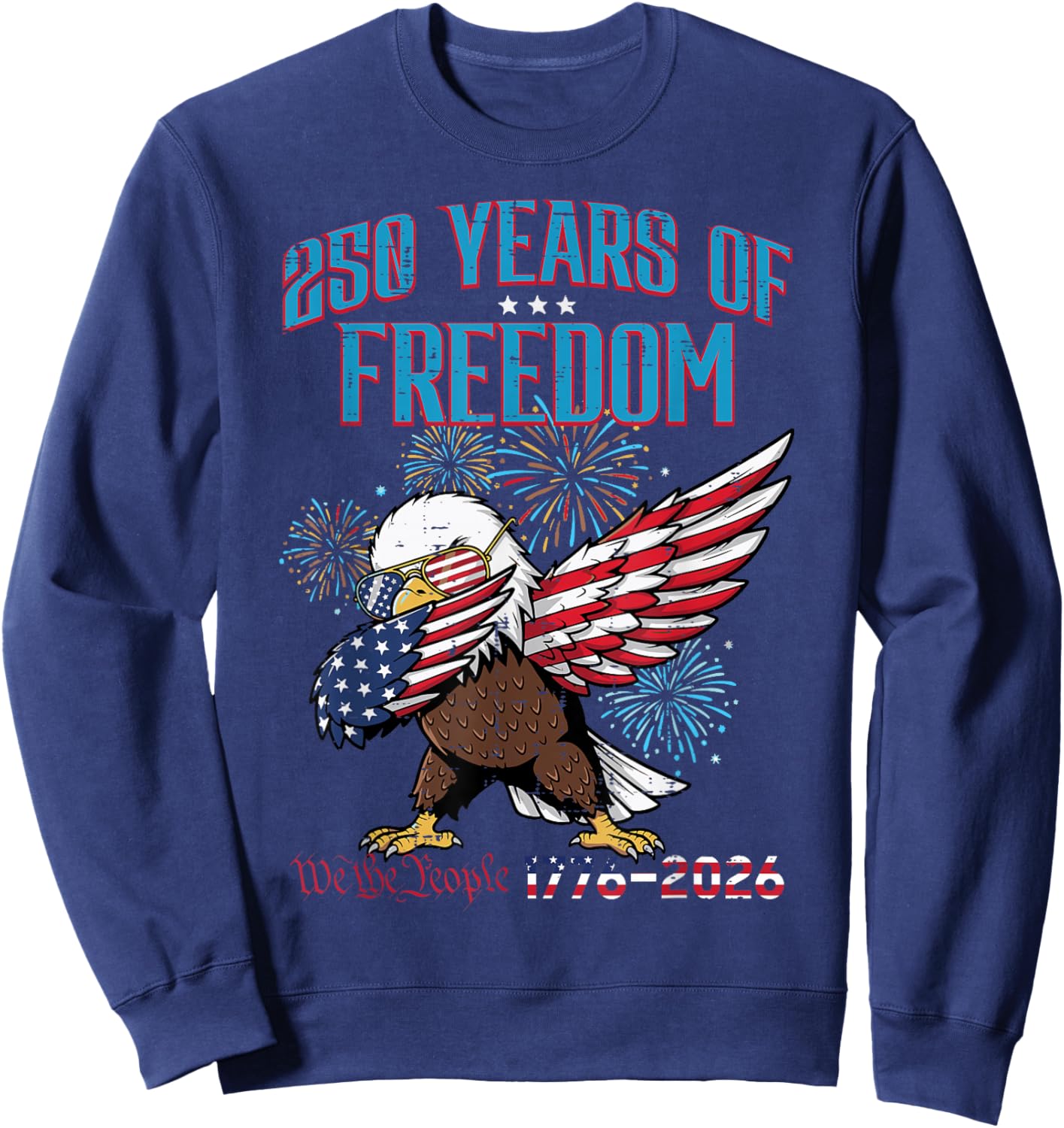 250 Years Freedom Eagle Dab 250th Anniversary USA Boys Kids Sweatshirt - Sweatshirt | Navy