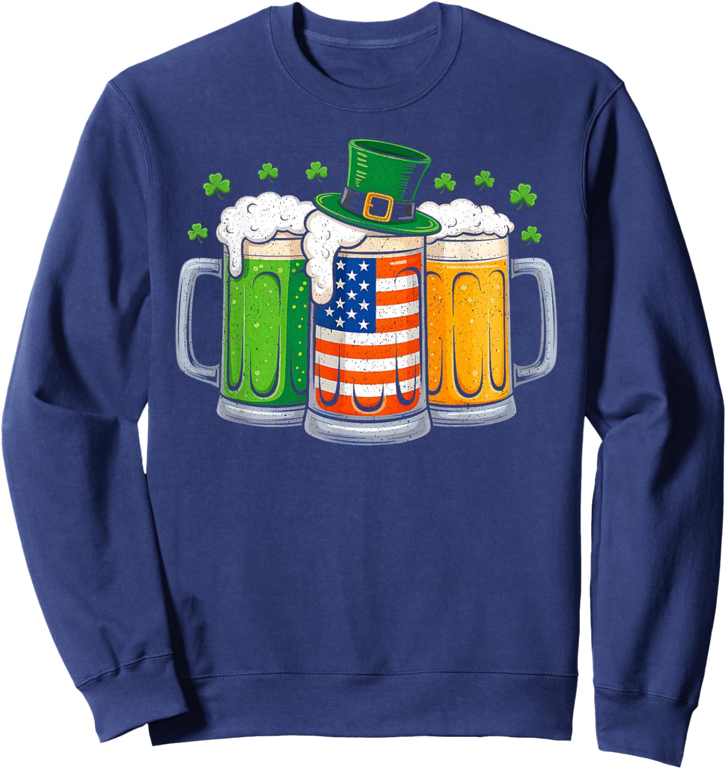 St Patricks Day Irish Beer Drinking Saint Paddys Men Women Sweatshirt - Sweatshirt | Navy