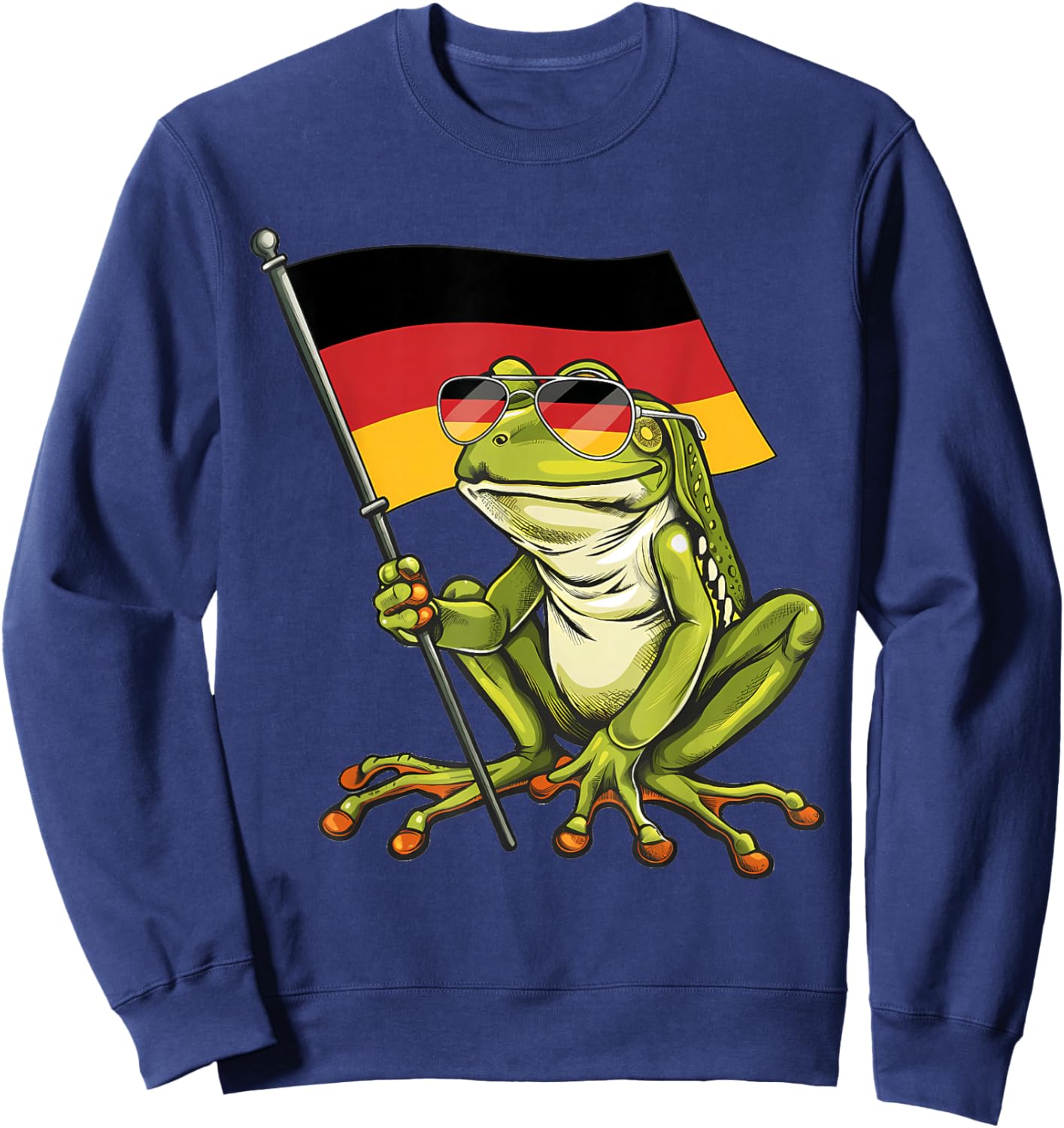 Germany Flag Frog German Pride Deutschland Sweatshirt - Sweatshirt | Navy