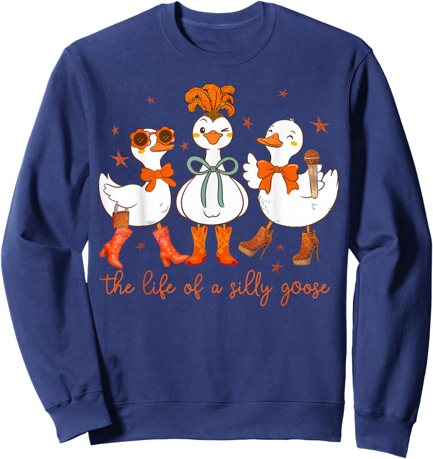 Funny The Life of a Silly Goose Retro Goose Meme Show Girl Sweatshirt - Sweatshirt | Navy