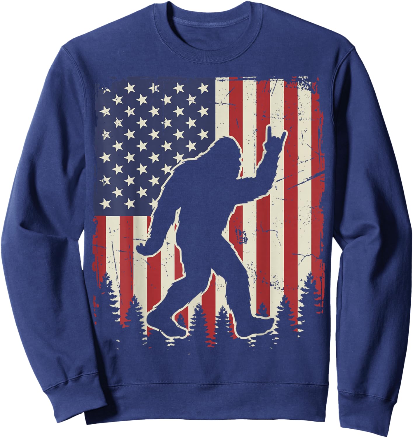 Bigfoot USA Flag Sweatshirt - Sweatshirt | Navy