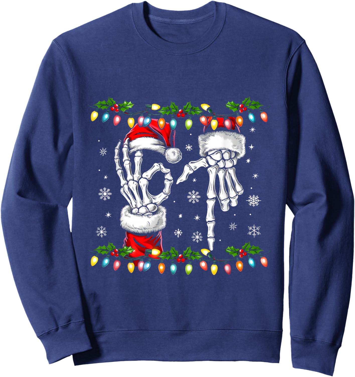 Funny Christmas Six Seven Viral Meme Trendy 6 7 Couples Sweatshirt - Sweatshirt | Navy