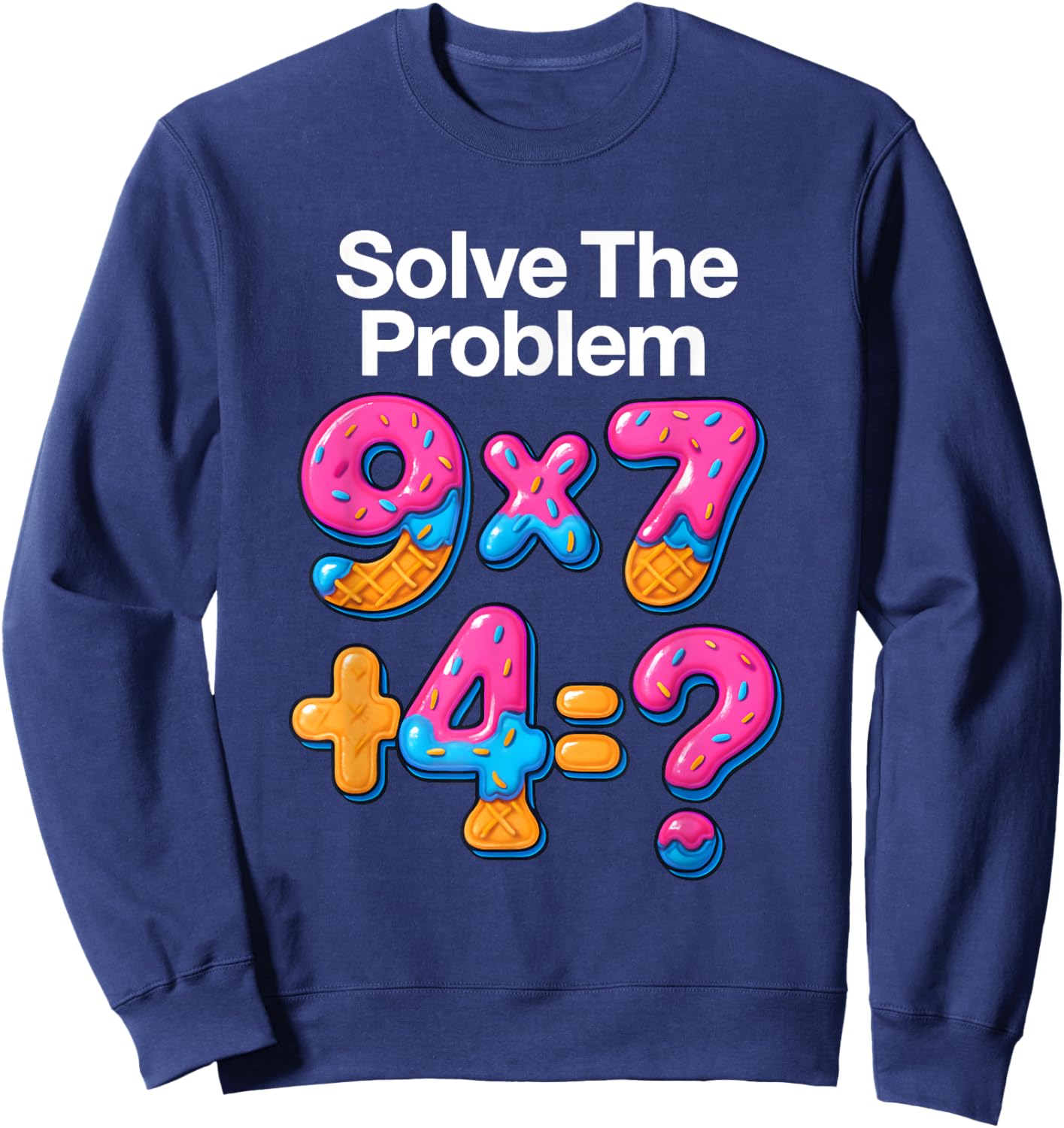 67 Meme Math Teacher Ice Cream Drip 6 7 Brainrot Six Seven Sweatshirt - Sweatshirt | Navy