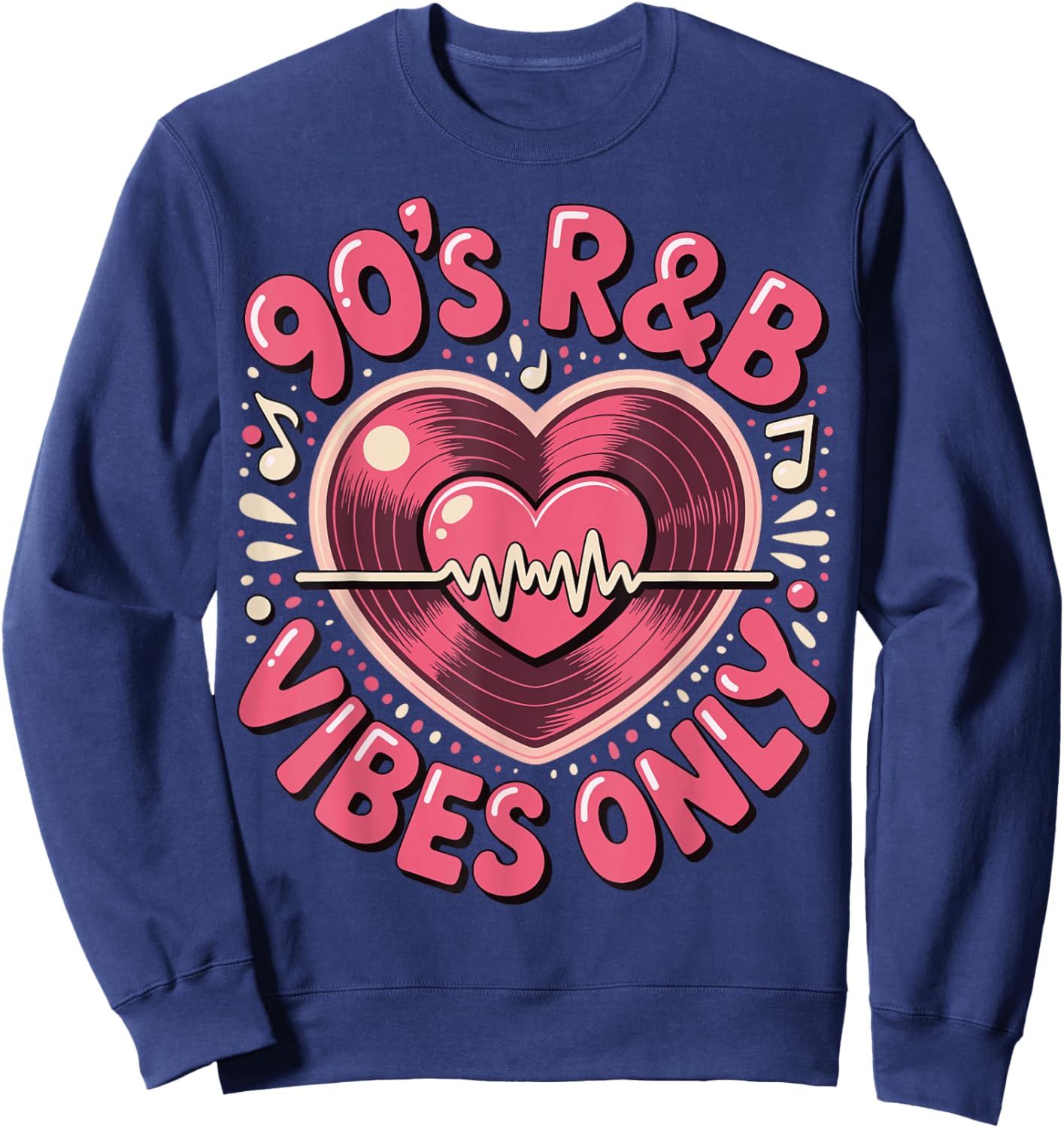 90s R&B Vibes Only Sweatshirt - Sweatshirt | Navy