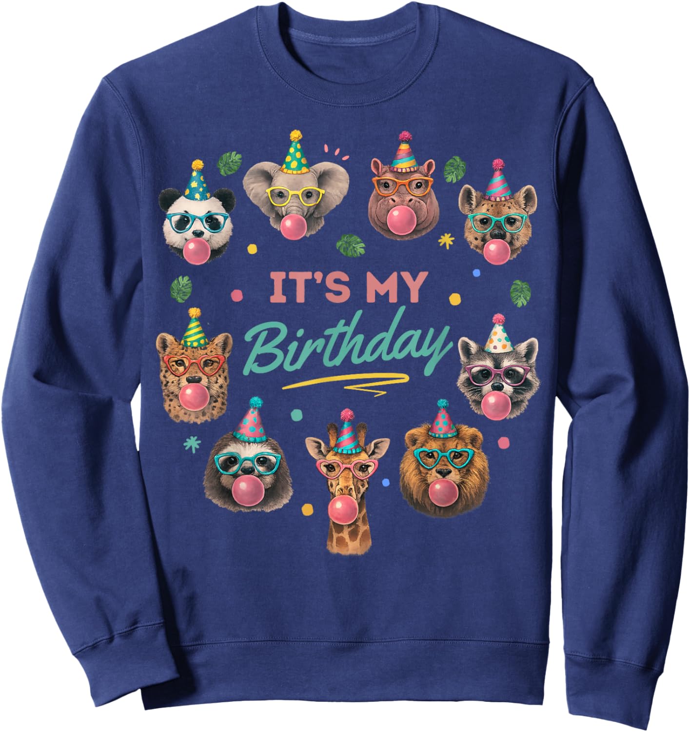 Wild Jungle Animal Birthday Safari Sweatshirt - Sweatshirt | Navy