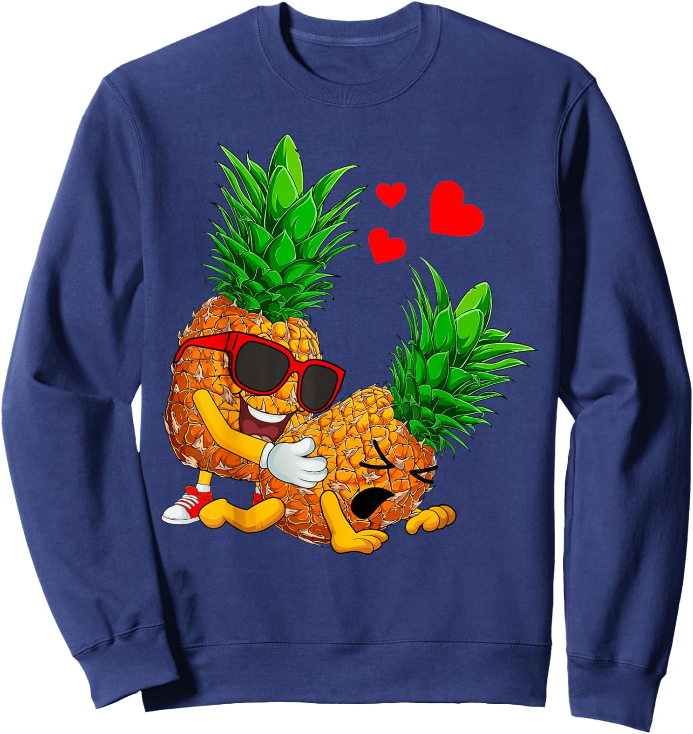 Swinging Pineapples Couple Swingers Valentines Men Women Sweatshirt - Sweatshirt | Navy