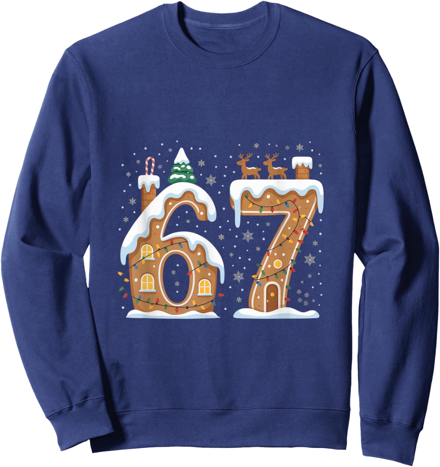 Christmas 67 Funny Xmas Six Seven Ugly Sweater 6-7 Sweatshirt - Sweatshirt | Navy